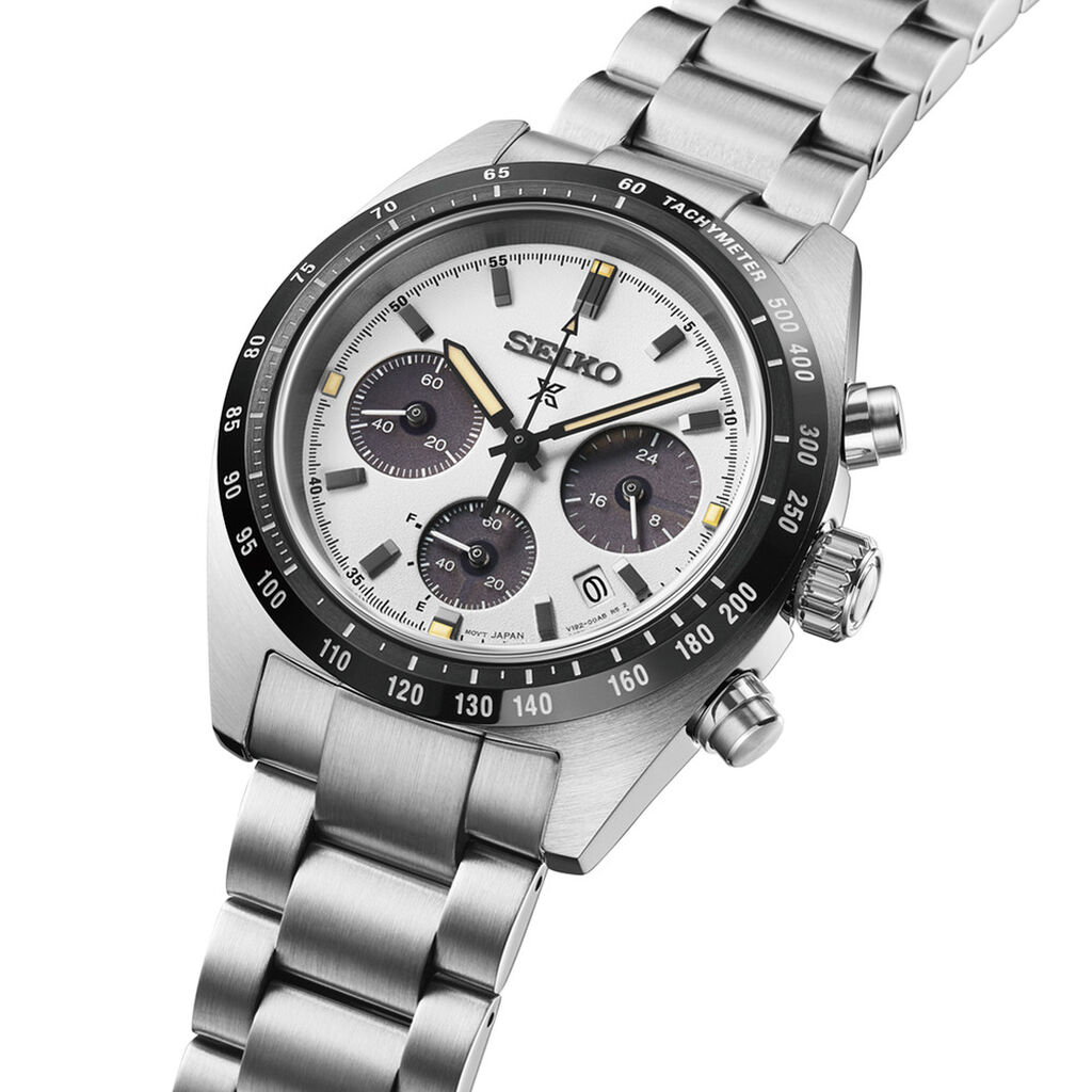 Montre Seiko Prospex Speedtimer Blanc - Montres solaires Homme | Histoire d&rsquo;Or