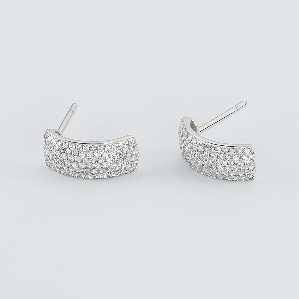 Boucles D'oreilles Puces Charlotte Or Blanc Diamant - Clous d'oreilles Femme | Histoire d’Or