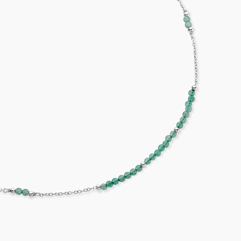 Collier Evasion Argent Blanc Aventurine - Colliers fantaisie Femme | Histoire d&rsquo;Or