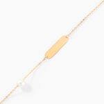 Bracelet Identit&eacute; Helee Or Jaune Perle De Culture - Bracelets Communion Enfant | Histoire d&rsquo;Or
