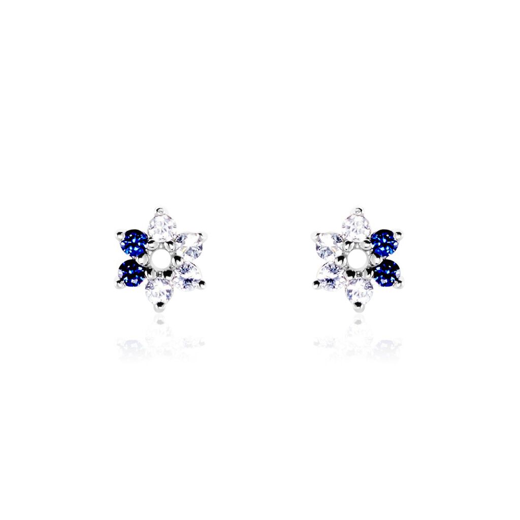 Boucles D'oreilles Puces Pavel Argent Blanc Oxyde De Zirconium - Boucles d'oreilles fantaisie Femme | Histoire d’Or