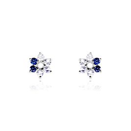 Boucles D'oreilles Puces Pavel Argent Blanc Oxyde De Zirconium - Boucles d'oreilles fantaisie Femme | Histoire d’Or