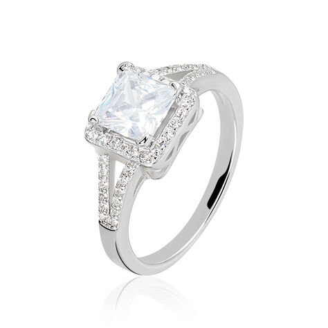 Bague Solitaire Wilona Argent Blanc Oxyde De Zirconium - Bagues solitaires Femme | Histoire d’Or