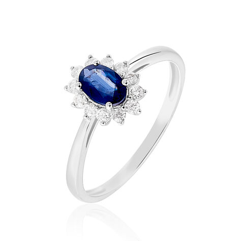 Bague Vladimir Or Blanc Saphir Et Diamant - Bagues solitaires Femme | Histoire d’Or