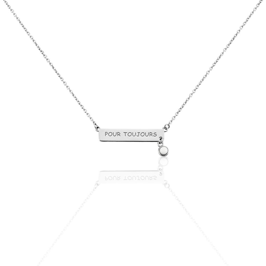 Collier Argent Blanc Sameera Agate - Colliers fantaisie Femme | Histoire d&rsquo;Or