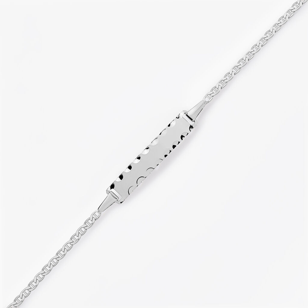 Bracelet Identit&eacute; Esta Maille For&ccedil;at Or Blanc - Bracelets Communion Enfant | Histoire d&rsquo;Or