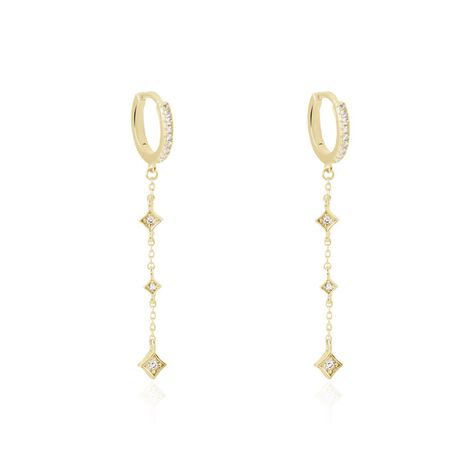 Créoles Linheave Plaqué Or Jaune Oxyde De Zirconium - Boucles d'oreilles créoles Femme | Histoire d’Or