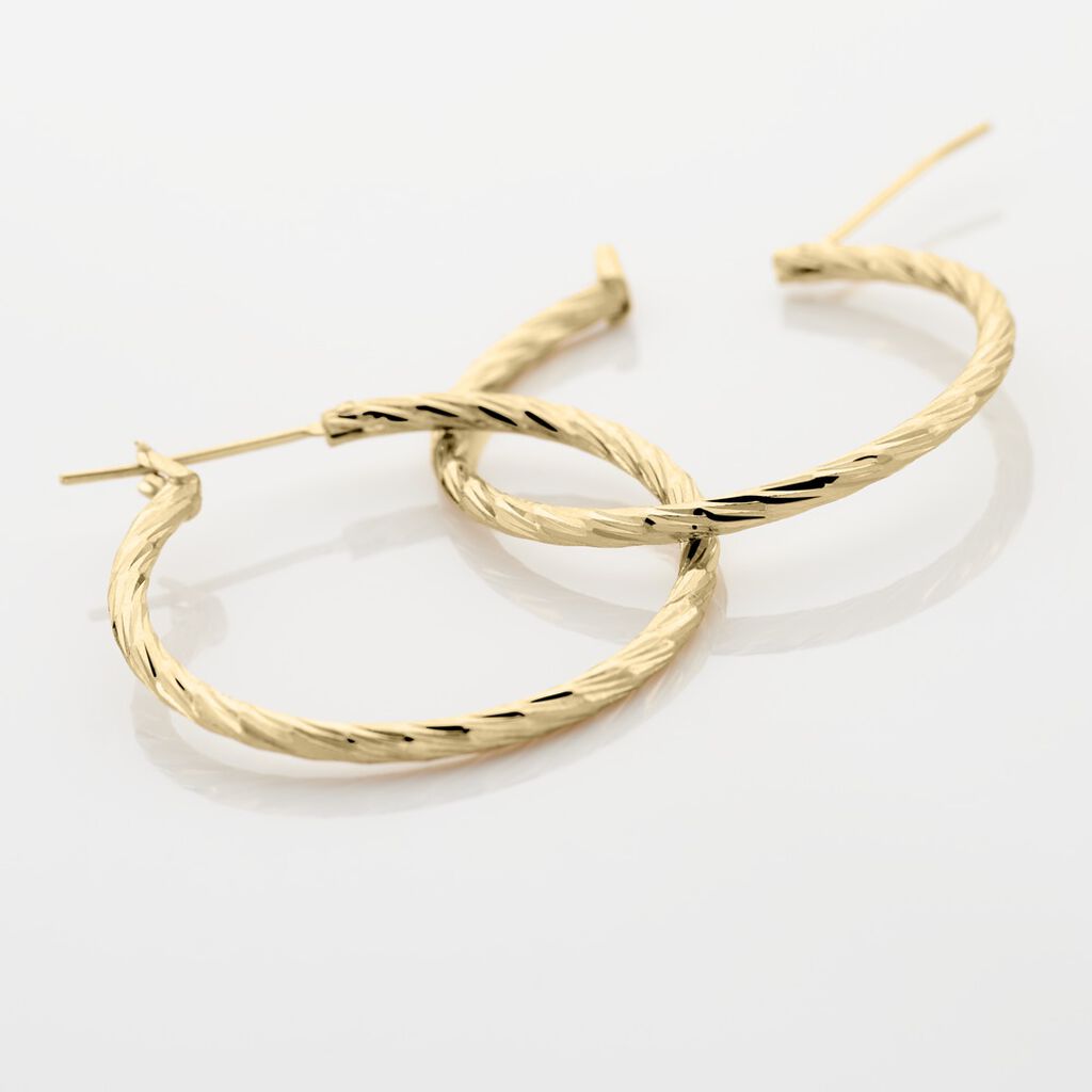 Créoles Siegfried Plaque Or Jaune - Boucles d'oreilles créoles Femme | Histoire d’Or