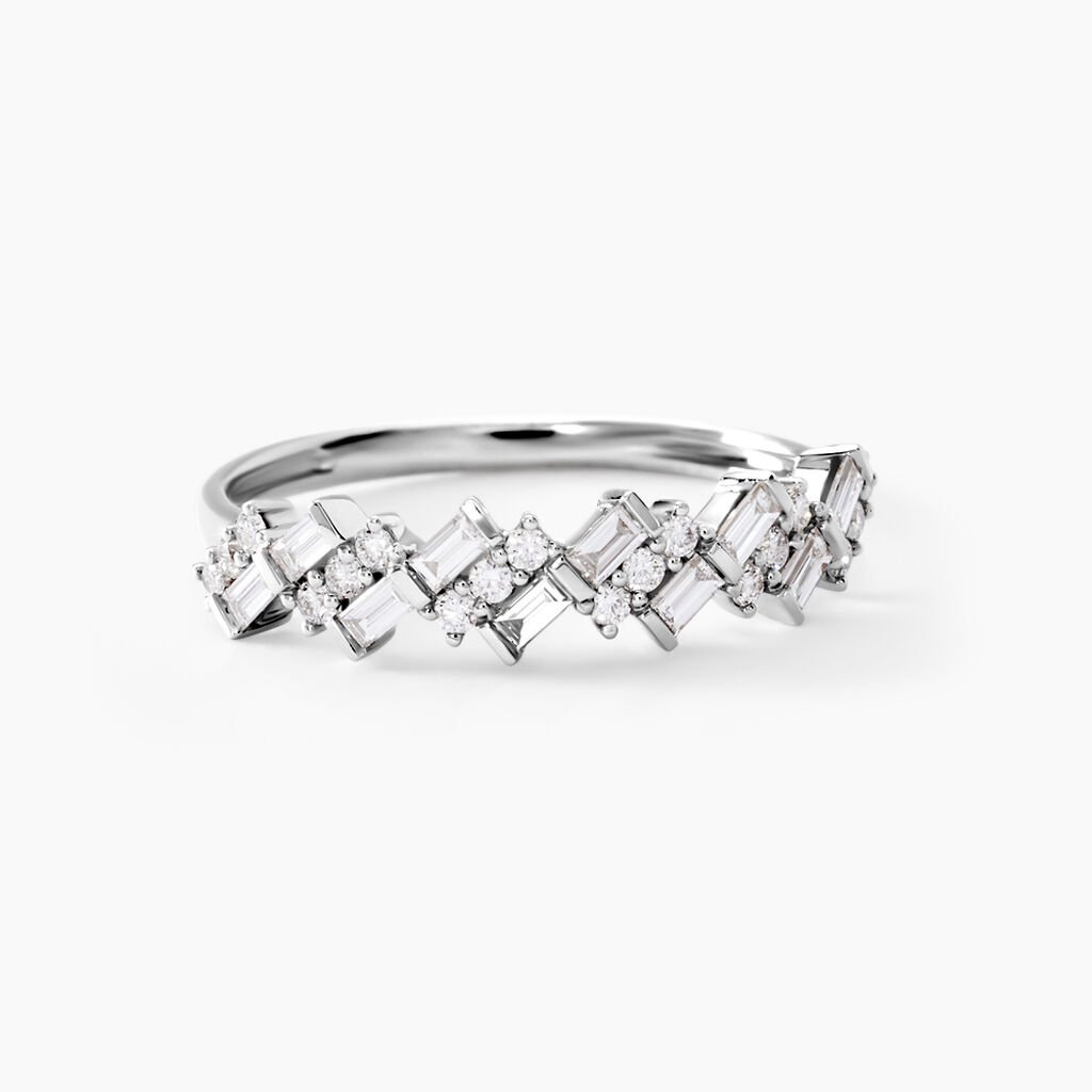 Alliance Zachary Or Blanc Diamant Synthétique - Alliances Femme | Histoire d’Or