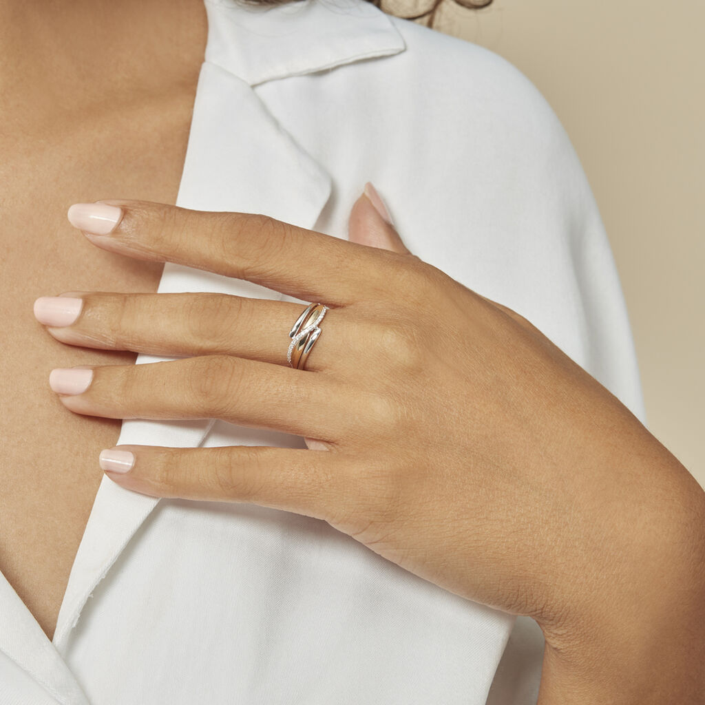 Bague Bodil Or Bicolore Diamant - Bagues avec pierre Femme | Histoire d’Or