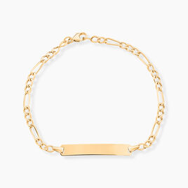 Bracelet Identité Bartolomee Maille Alternee 1/3 Or Jaune - Bracelets Communion Enfant | Histoire d’Or