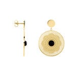 Boucles D'oreilles Pendantes Acier Dor&eacute; Staffan Agate - Boucles d'oreilles fantaisie Femme | Histoire d&rsquo;Or