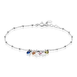 Bracelet Argent Blanc Paulino Pierres Artificelles - Bracelets Coeur Femme | Histoire d’Or