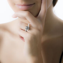 Bague Fanelia Argent Blanc Perle D'imitation - Bagues avec pierre Femme | Histoire d’Or