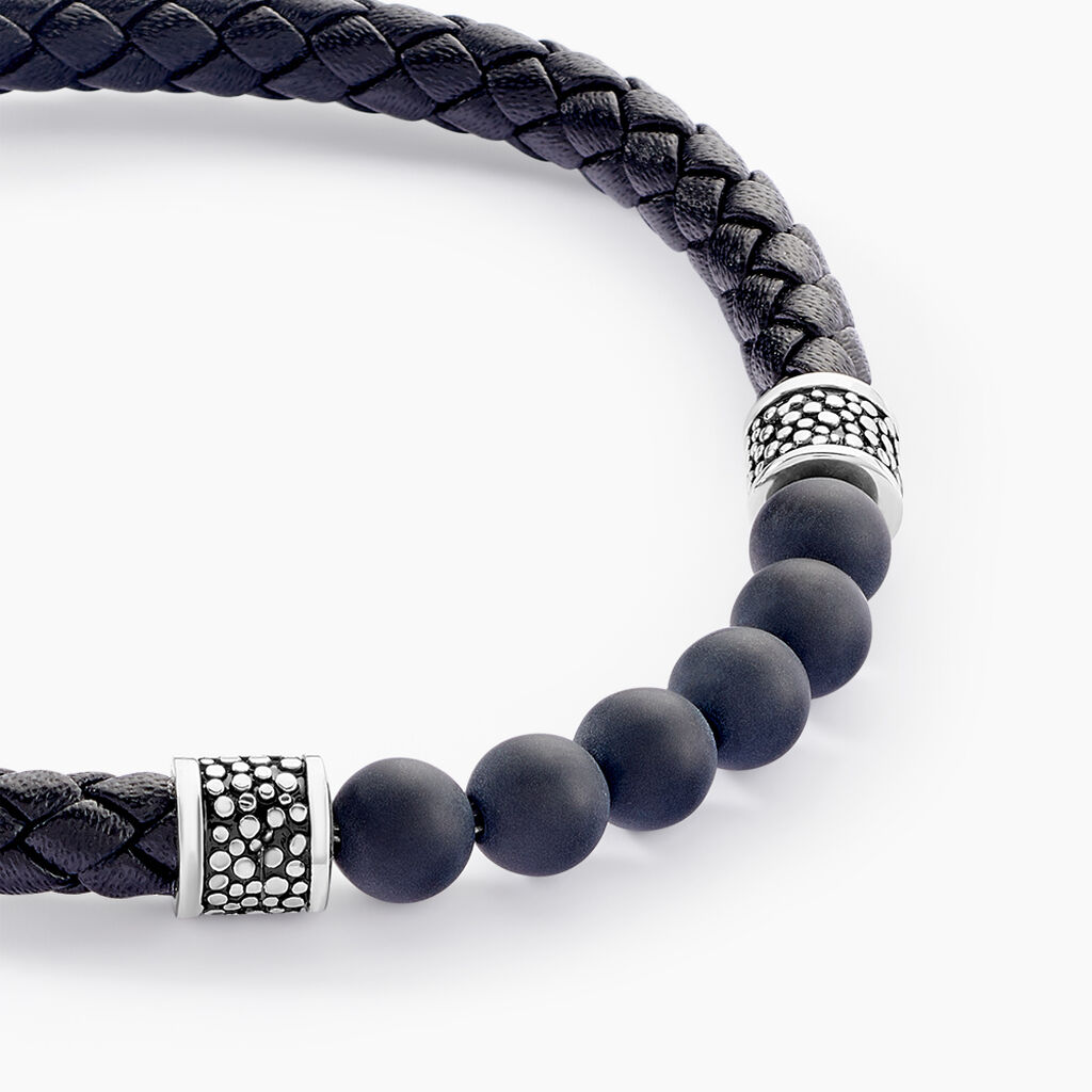 Bracelet Genaelleae Acier Blanc Agate - Bracelets Homme | Histoire d&rsquo;Or