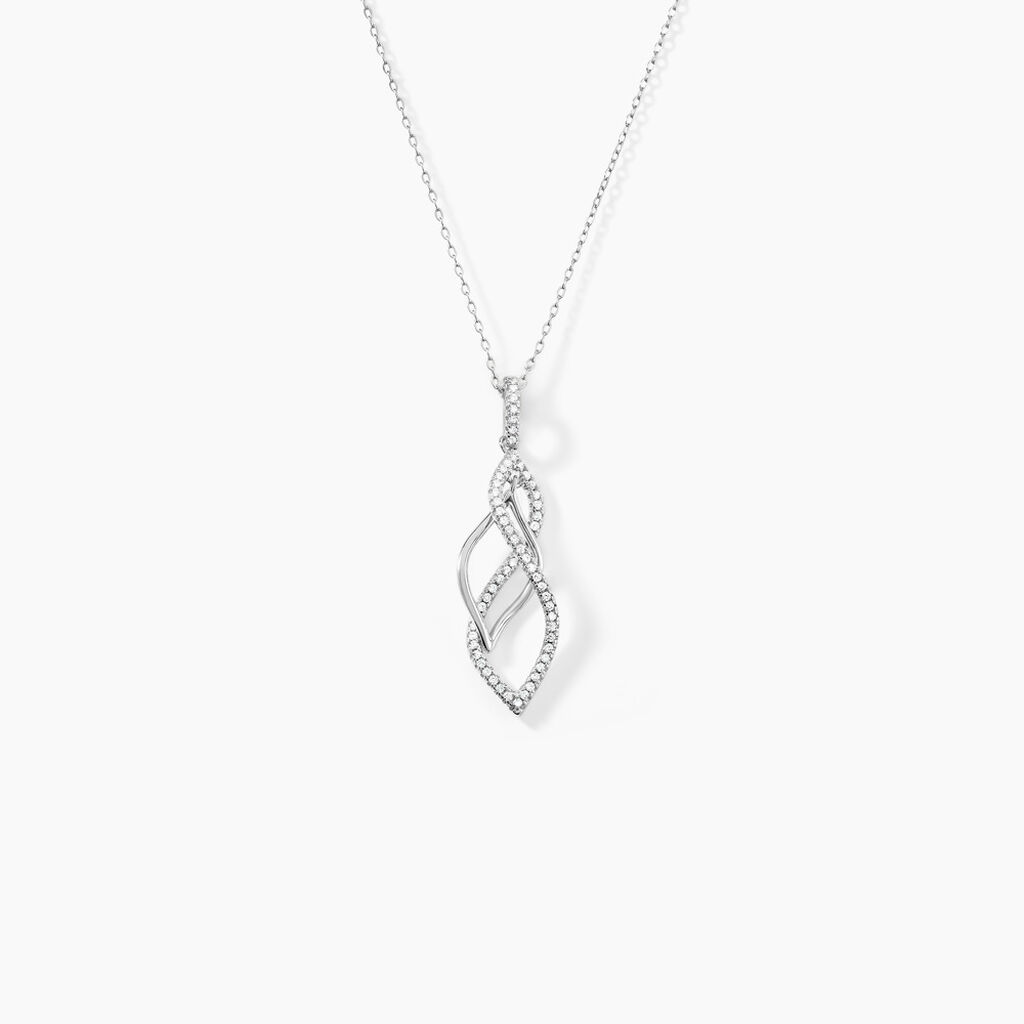 Collier Malika Argent Blanc Oxyde De Zirconium - Colliers fantaisie Femme | Histoire d&rsquo;Or
