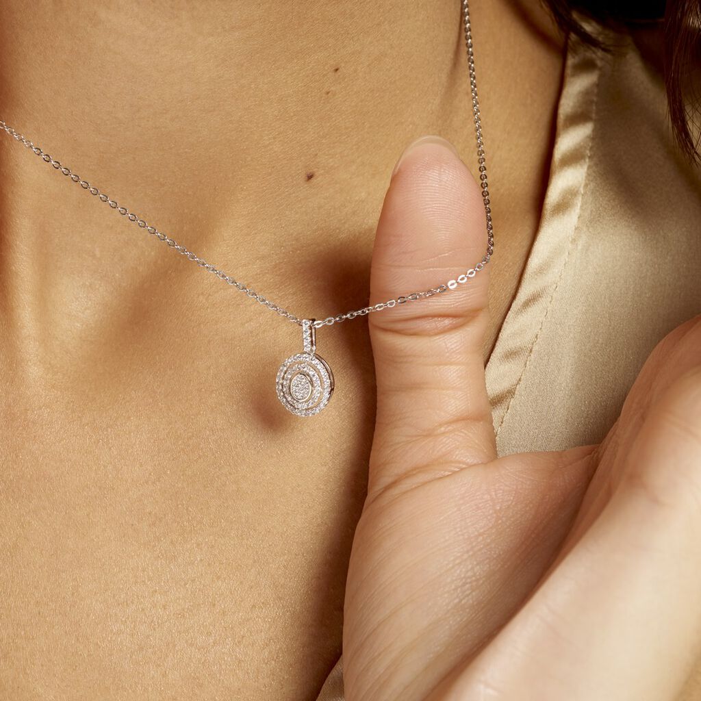 Collier Fidjy Argent Blanc Oxyde De Zirconium - Colliers fantaisie Femme | Histoire d’Or