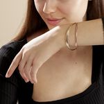 Bracelet Jonc Annie-france Plaqu&eacute; Or Tricolore - Bracelets joncs Femme | Histoire d&rsquo;Or