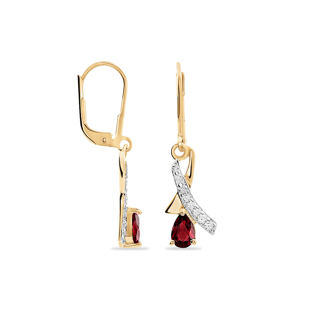 Boucles D'oreilles Pendantes Dyanah Plaque Or Jaune Oxyde De Zirconium - Boucles d'oreilles fantaisie Femme | Histoire d’Or