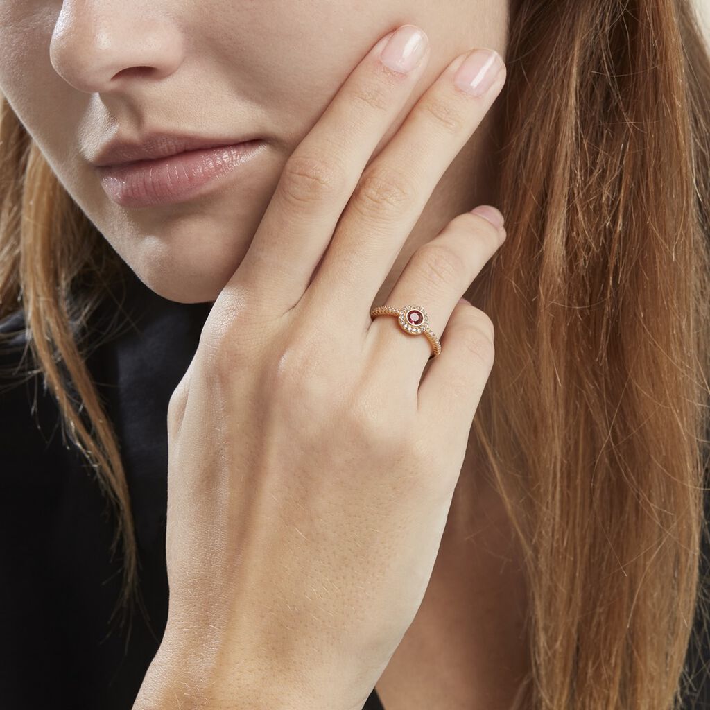 Bague Plaqué Or Eugenie Pierre Synthétique - Bagues avec pierre Femme | Histoire d’Or