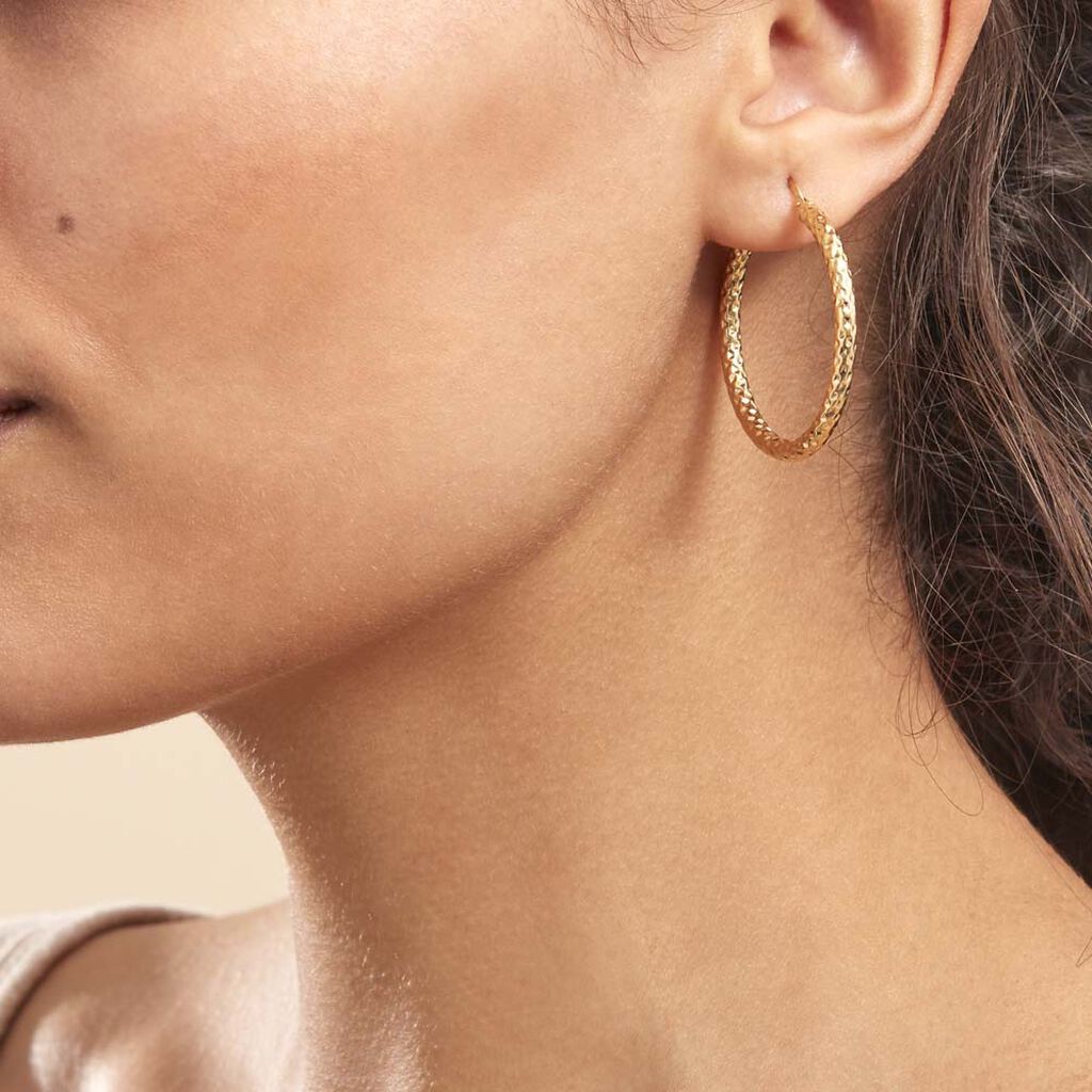 Créoles Udara Or Jaune - Boucles d'oreilles créoles Femme | Histoire d’Or