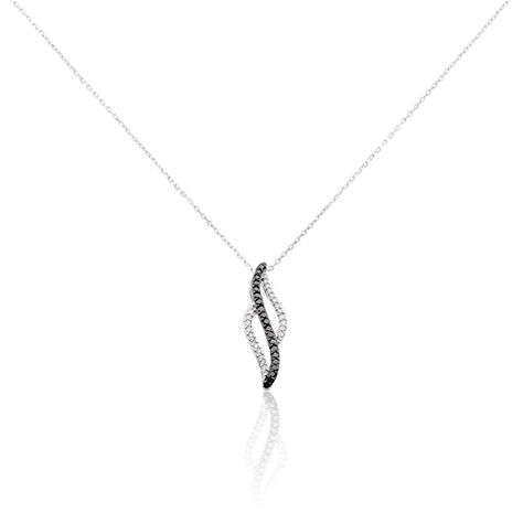 Collier Courbes Or Blanc Diamant - Colliers Femme | Histoire d’Or