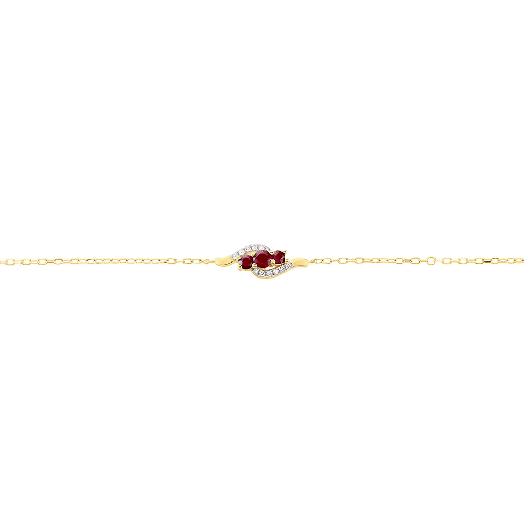 Bracelet Trinitie Or Jaune Rubis Diamant - Bracelets Femme | Histoire d’Or