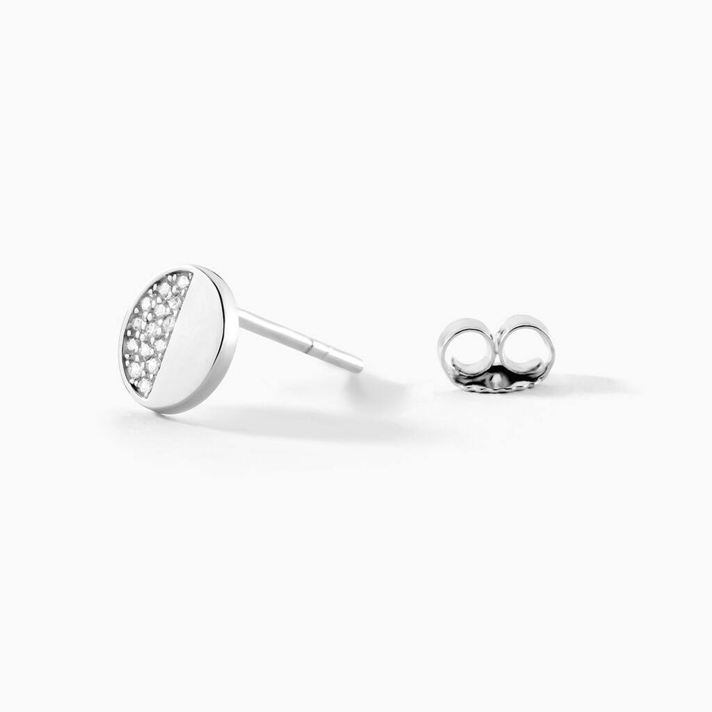 Boucles D'oreilles Puces Argent Blanc Viviano Oxydes De Zirconium - Boucles d'oreilles fantaisie Femme | Histoire d’Or