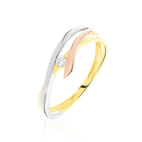 Bague Giusta Or Tricolore Diamant - Bagues solitaires Femme | Histoire d’Or