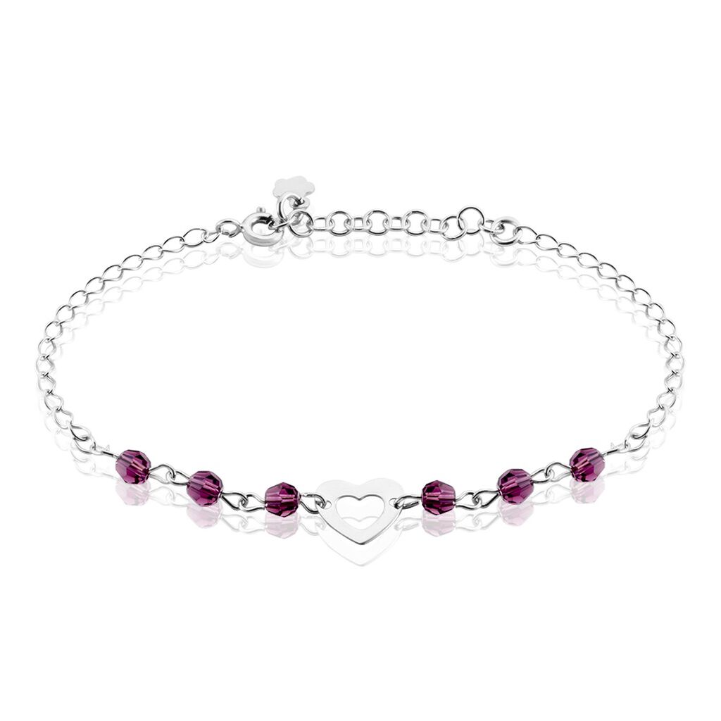 Bracelet Hazan Argent Blanc Pierre De Synthese - Bracelets Coeur Femme | Histoire d’Or