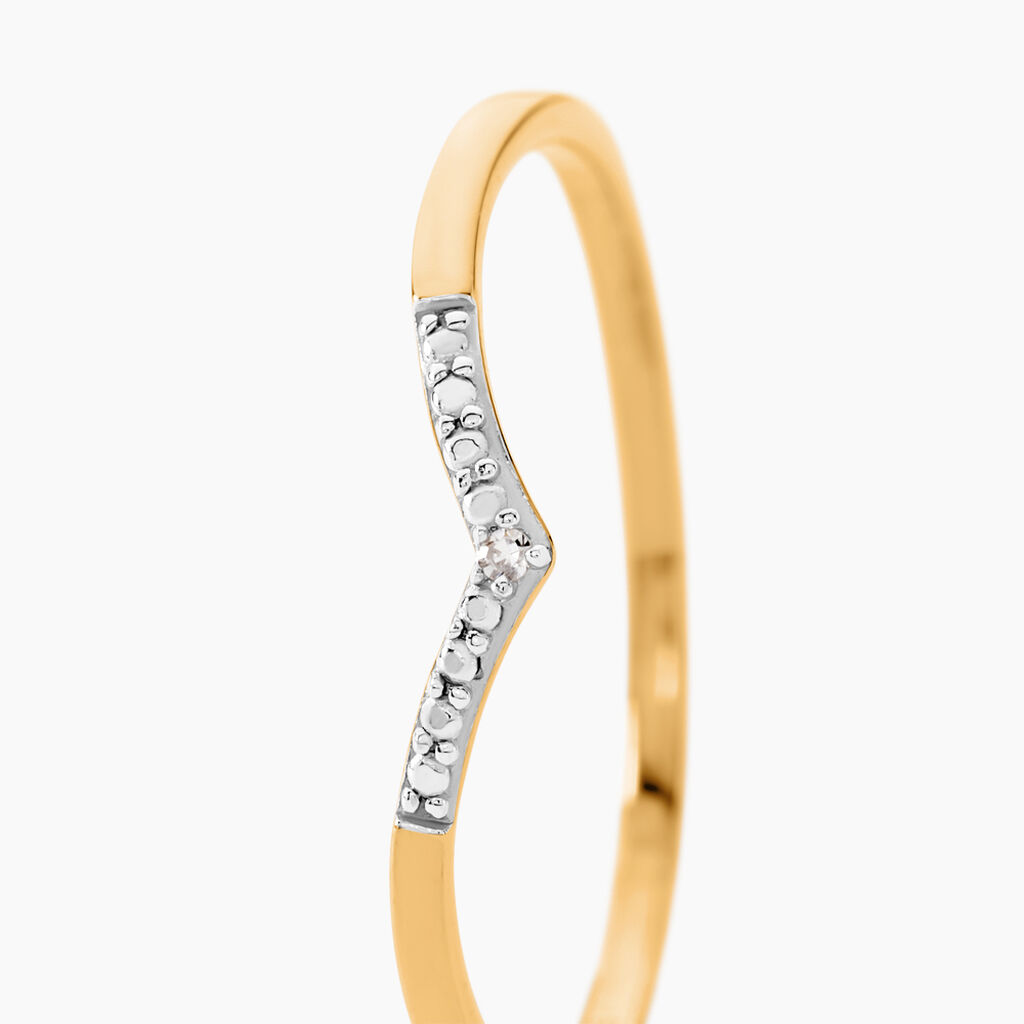 Bague Or Jaune Kaitlynn Diamant - Bagues avec pierre Femme | Histoire d’Or