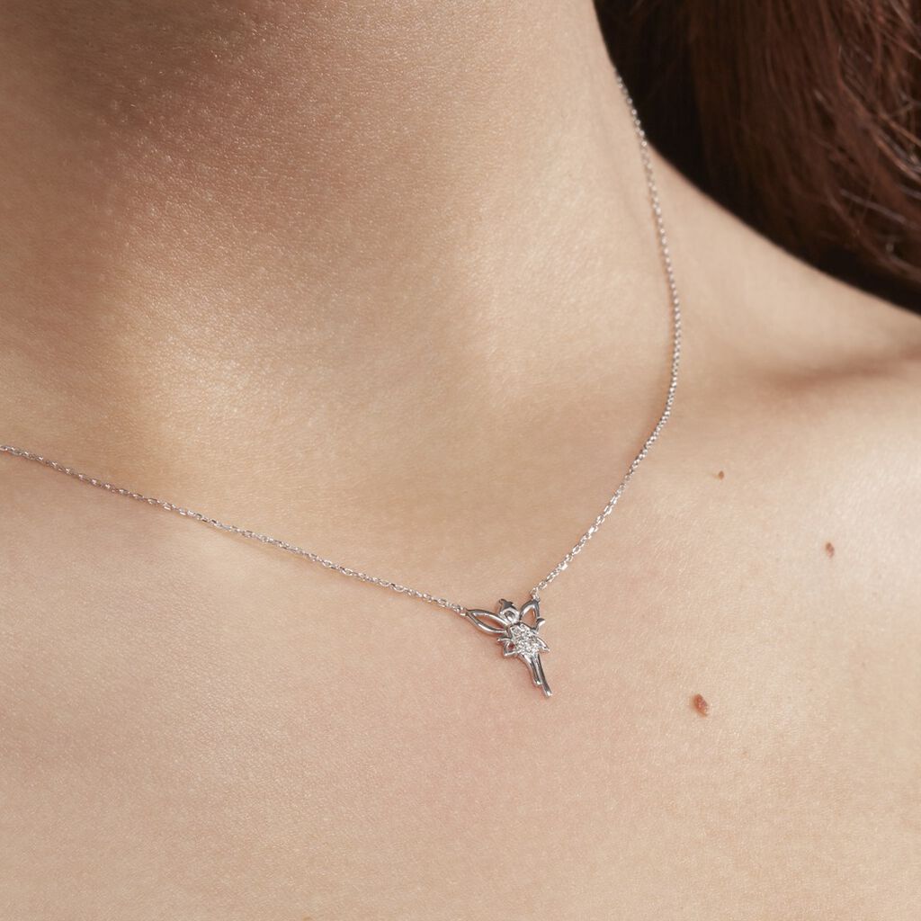 Collier Fee Or Blanc Diamant - Colliers Femme | Histoire d’Or