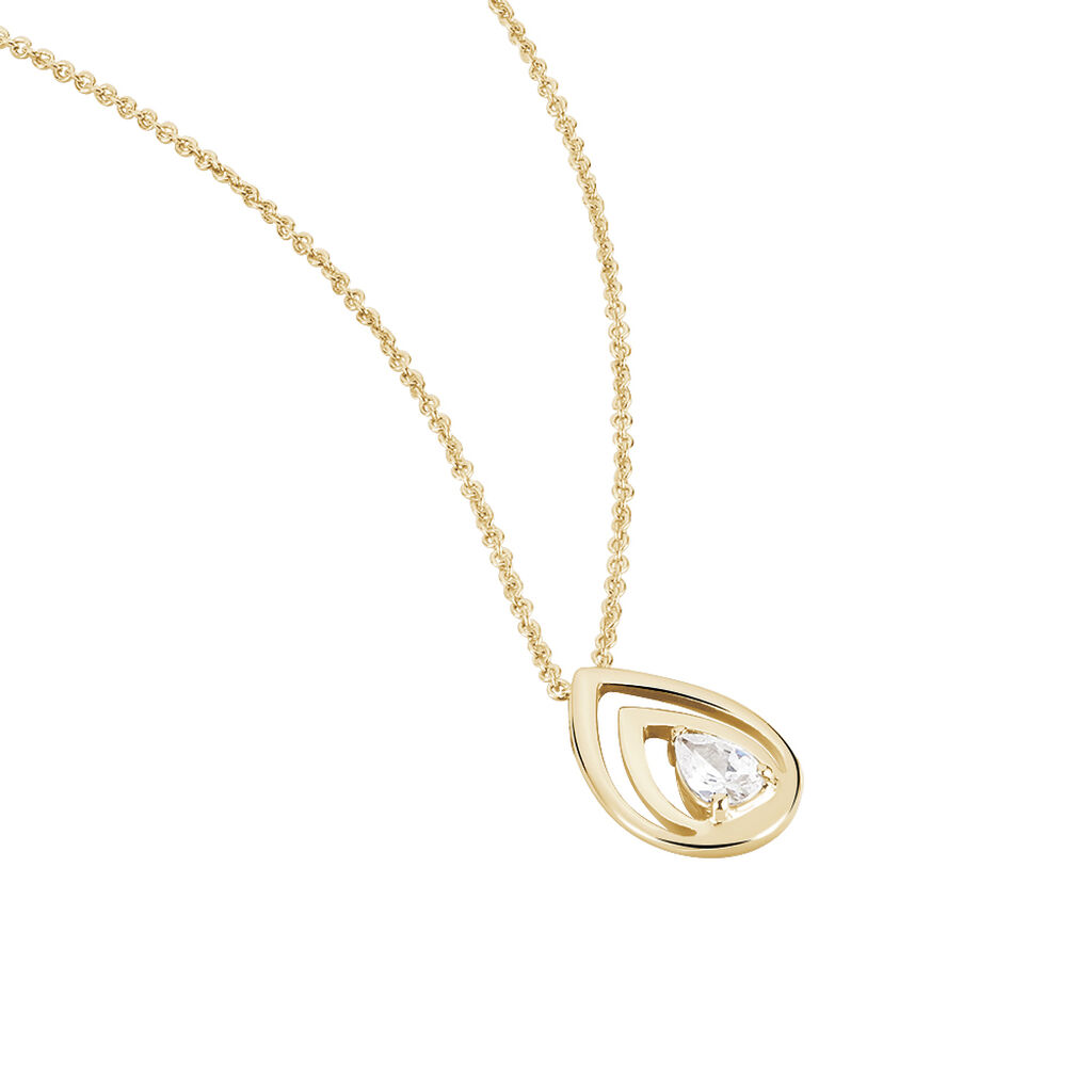 Collier Loetitia Plaqu&eacute; Or Jaune Oxyde De Zirconium - Colliers Femme | Histoire d&rsquo;Or