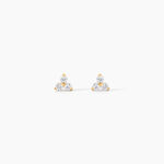 Boucles D'oreilles Puces Isaora Or Jaune Oxyde De Zirconium - Clous d'oreilles Famille | Histoire d&rsquo;Or