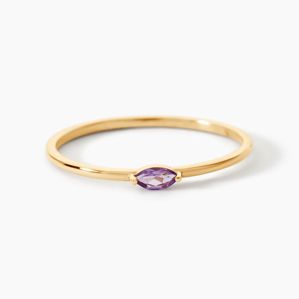 Bague Margault Or Jaune Am&eacute;thyste - Bagues solitaires Femme | Histoire d&rsquo;Or