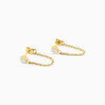 Boucles D'Oreilles Pendantes Ivy Acier Jaune Oxyde De Zirconium - Boucles d'oreilles fantaisie Femme | Histoire d&rsquo;Or