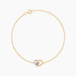 Bracelet Eliana Argent Dor&eacute; A L'Or 750/1000 Am&eacute;thyste Oxyde De Zirconium - Bracelets Pierre Femme | Histoire d&rsquo;Or