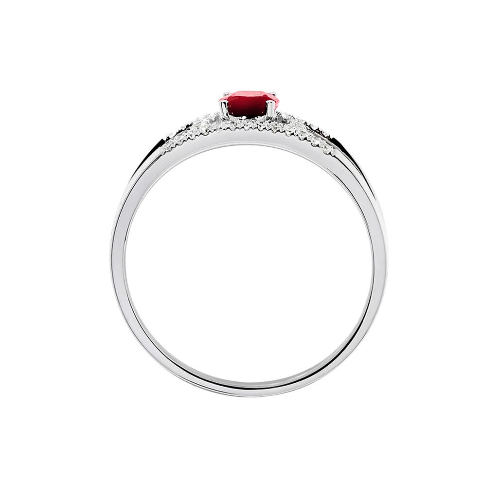 Bague Agathe Or Blanc Rubis Et Diamant - Bagues solitaires Femme | Histoire d’Or