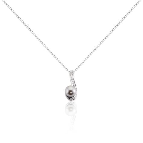 Collier Armance Argent Blanc Perle D'imitation Oxyde - Colliers Femme | Histoire d’Or