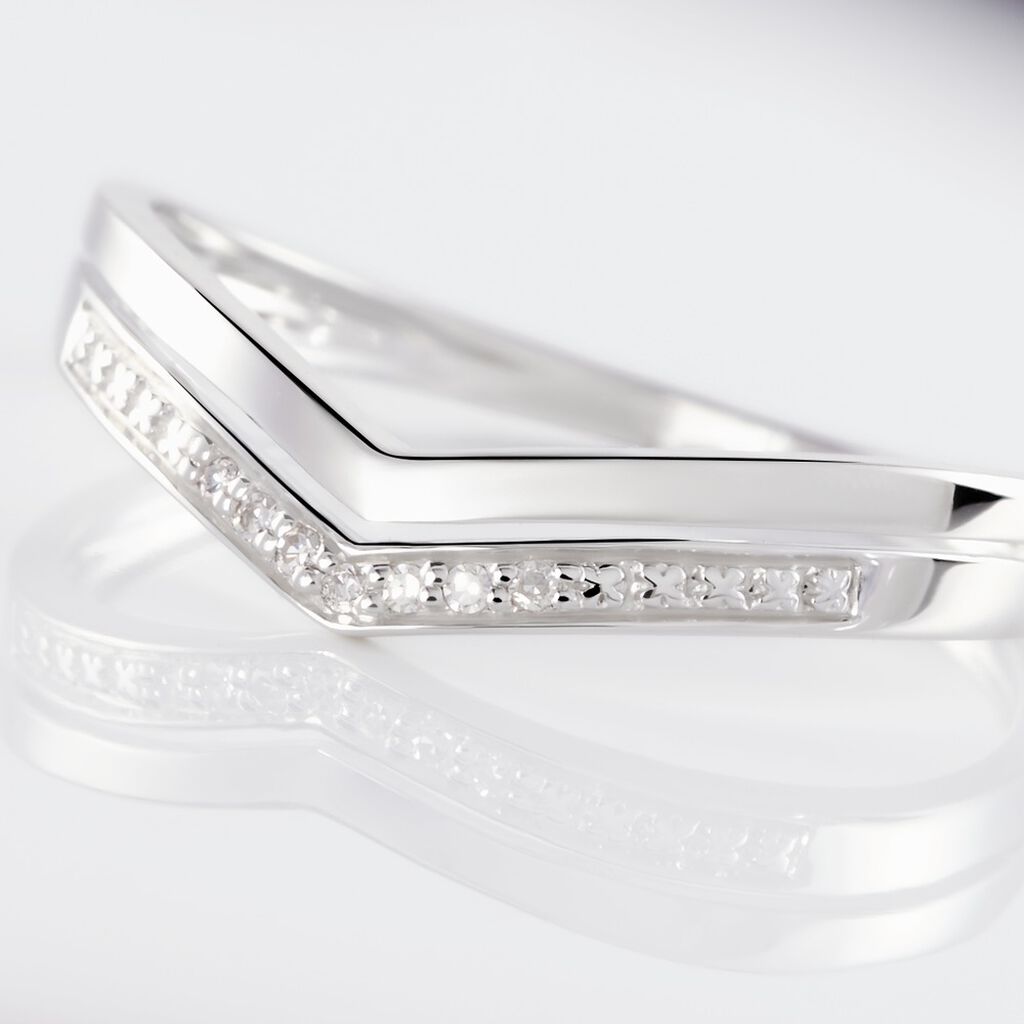 Bague Shadene Or Blanc Diamant - Bagues avec pierre Femme | Histoire d’Or