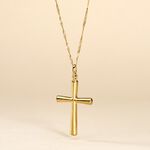 Pendentif Arantxa Croix Or Jaune - Pendentifs Bapt&ecirc;me Famille | Histoire d&rsquo;Or