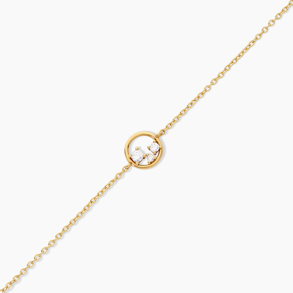 Bracelet Prescilla Argent Dor&eacute; A L'Or 750/1000 Oxyde De Zirconium - Bracelets Femme | Histoire d&rsquo;Or