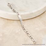 Bracelet Identit&eacute; Vila Maille Alternee 1/2 Argent Blanc - Gourmettes Homme | Histoire d&rsquo;Or