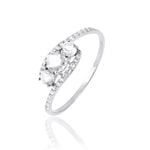 Bague Chloe Or Blanc Oxyde De Zirconium - Bagues solitaires Femme | Histoire d&rsquo;Or