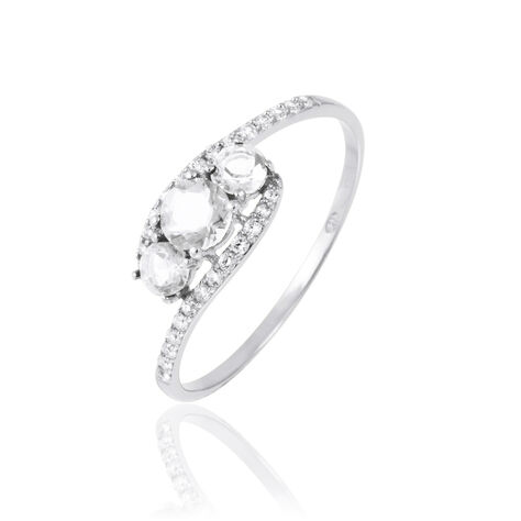 Bague Chloe Or Blanc Oxyde De Zirconium - Bagues solitaires Femme | Histoire d&rsquo;Or