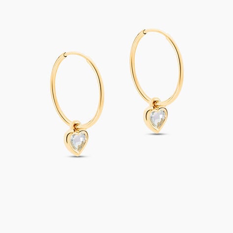 Cr&eacute;oles Marsie Coeur Or Jaune Topaze - Boucles d'oreilles cr&eacute;oles Femme | Histoire d&rsquo;Or