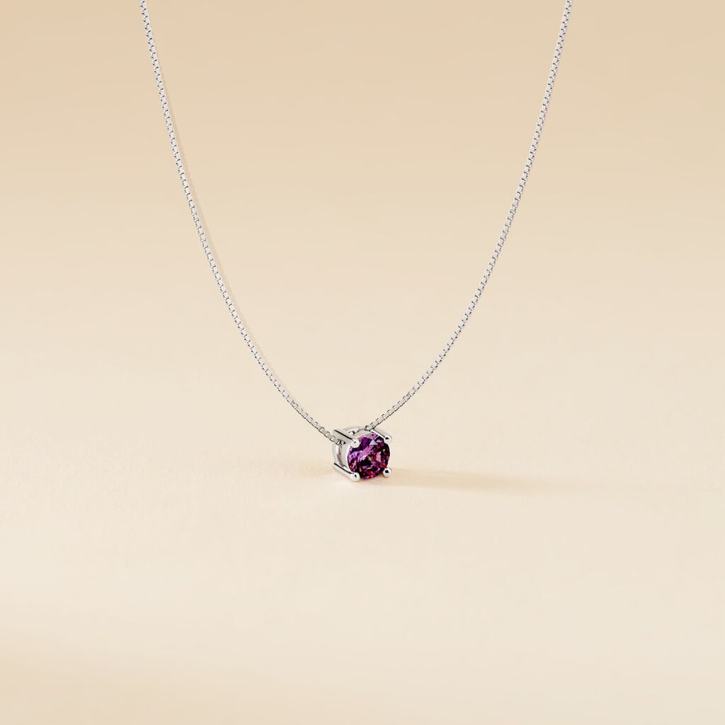 Collier Solitaire Argent Blanc Rio Santa Teresa Oxyde De Zirconium - Colliers fantaisie Femme | Histoire d&rsquo;Or