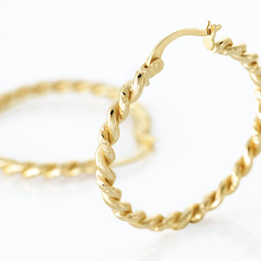 Créoles Plaqué Or Jaune Isaiah - Boucles d'oreilles créoles Femme | Histoire d’Or