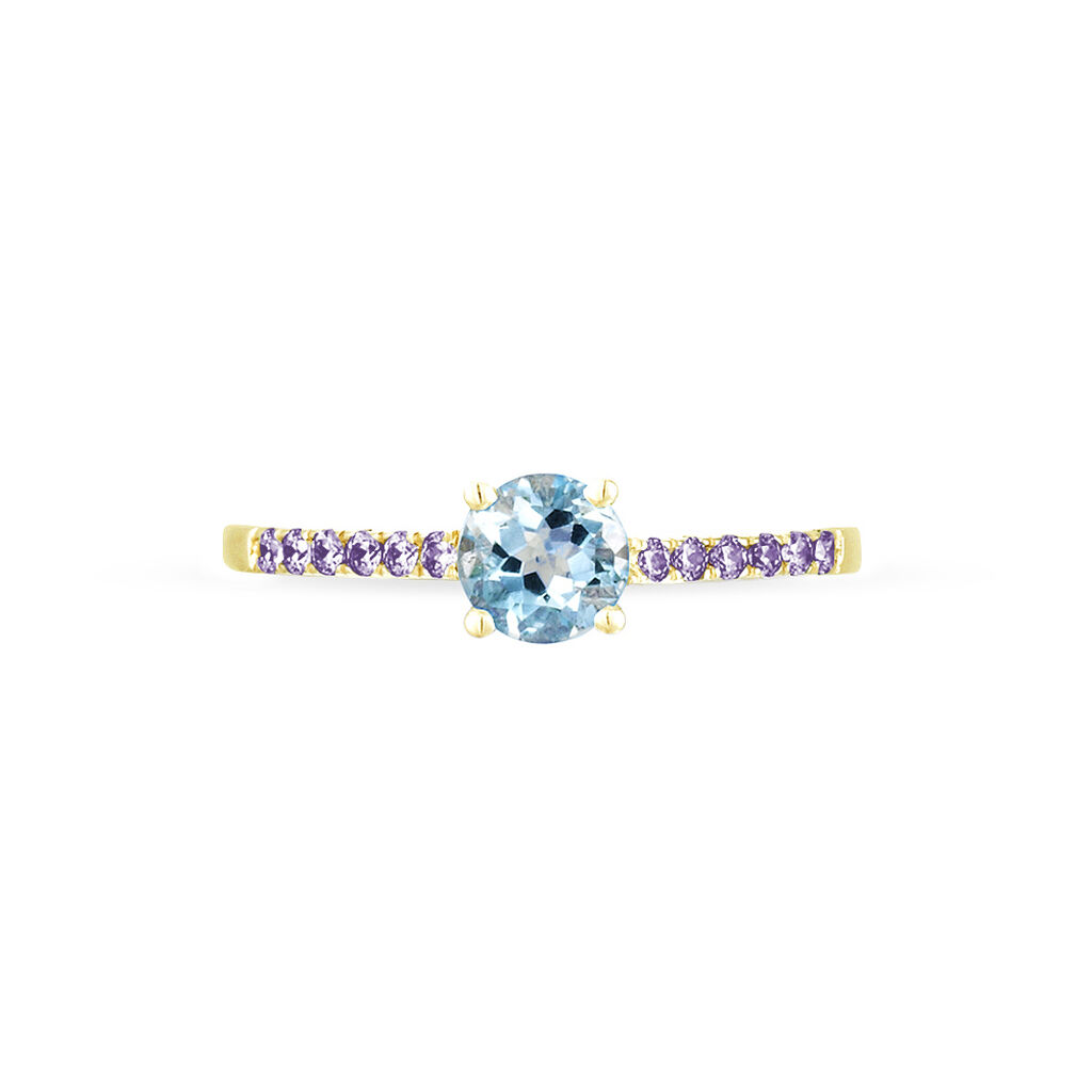 Bague Manon Or Jaune Topaze Et Amethyste - Bagues solitaires Femme | Histoire d’Or