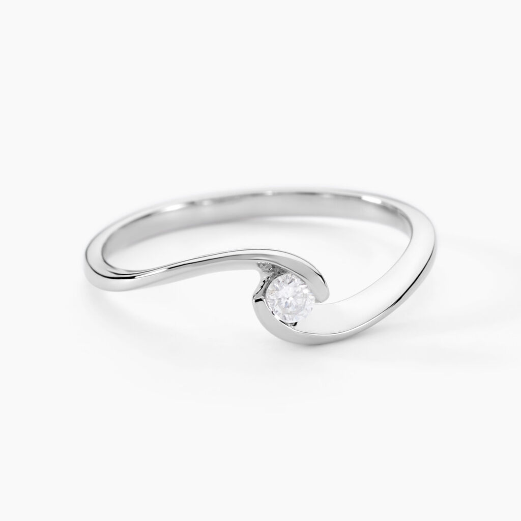 Bague Solitaire Vrille Or Blanc Diamant - Bagues solitaires Femme | Histoire d&rsquo;Or